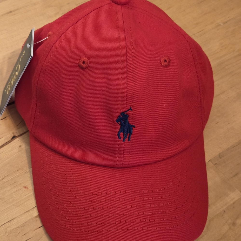 Red W/ Navy Horse Polo Hat - Picture 3 of 6